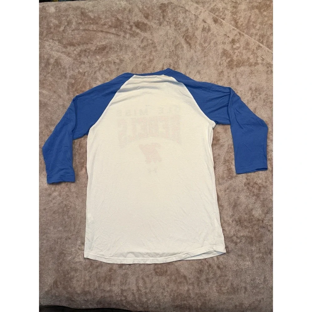 Ole Miss Under Armor Baseball Retro T Shirt Size Medium Blue And White